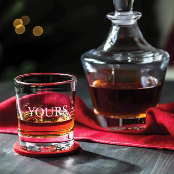 SIMON PEARCE Ascutney Double Old Fashion Set of 2 Glasses