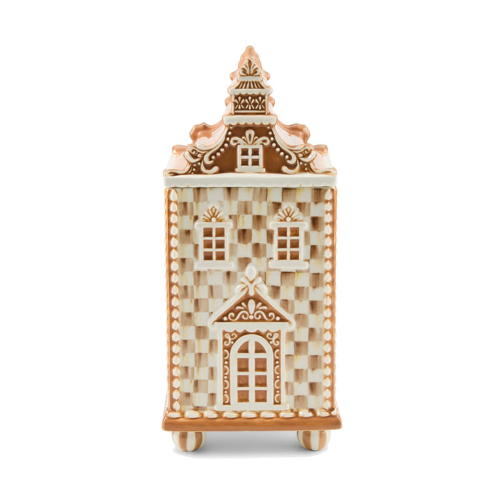MACKENZIE CHILDS MacKenzie-Childs Mocha Check Gingerbread Canister, Medium
