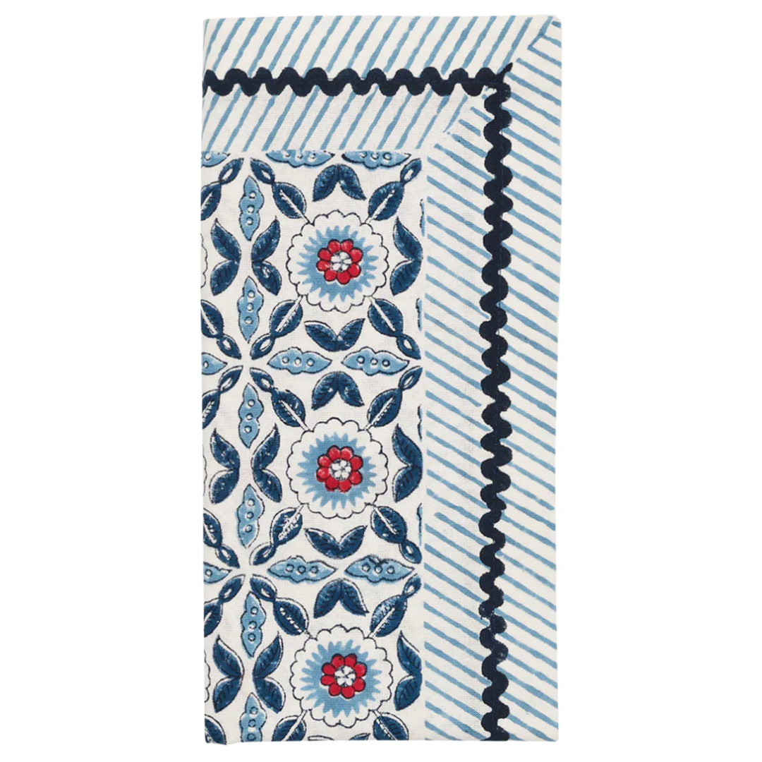 KIM SEYBERT Majorelle Napkin In Red White And Blue