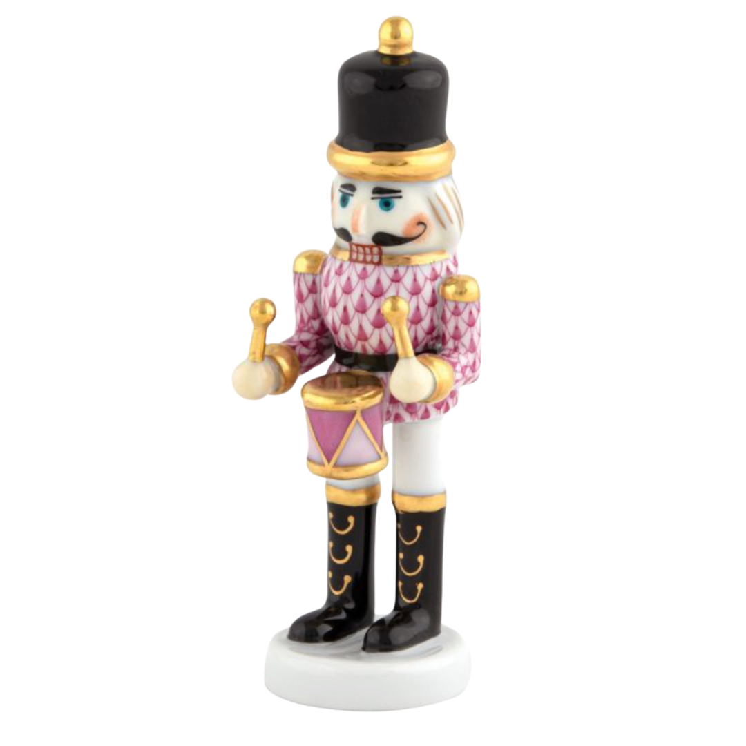 HEREND Nutcracker Drummer RASPBERRY