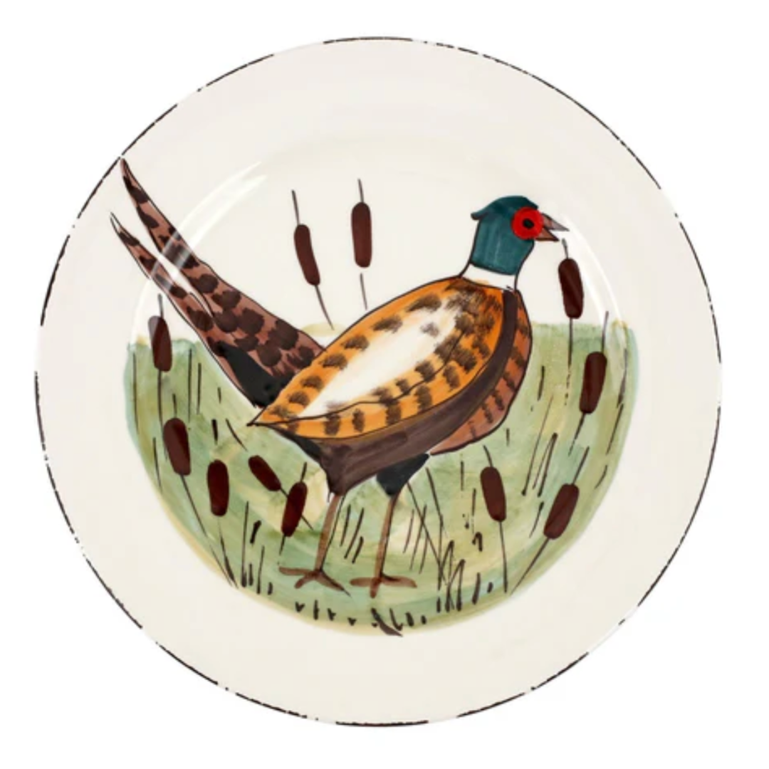 VIETRI Wildlife Pheasant Dinner Plate