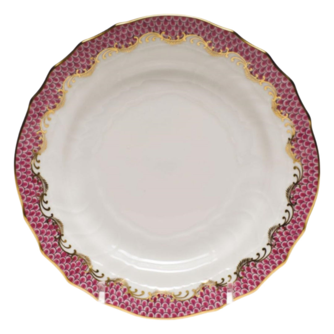 HEREND Fish Scale Pink Canton Saucer
