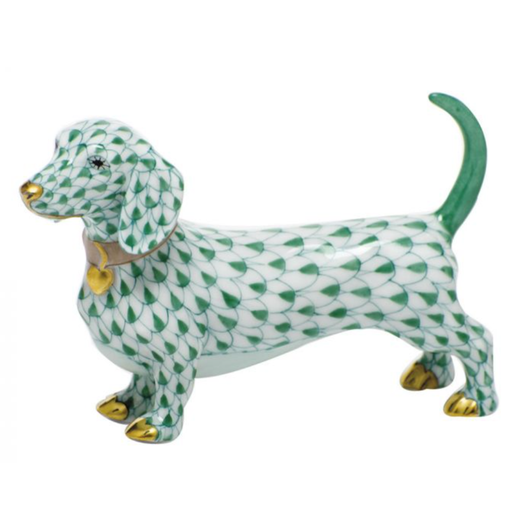 HEREND Dachshund GREEN