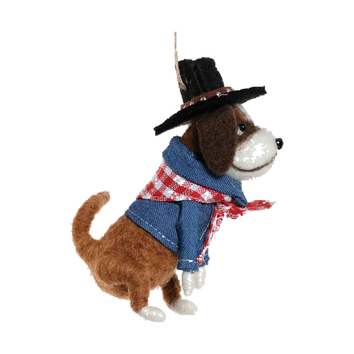180 DEGREES Wool Western Dog Ornament
