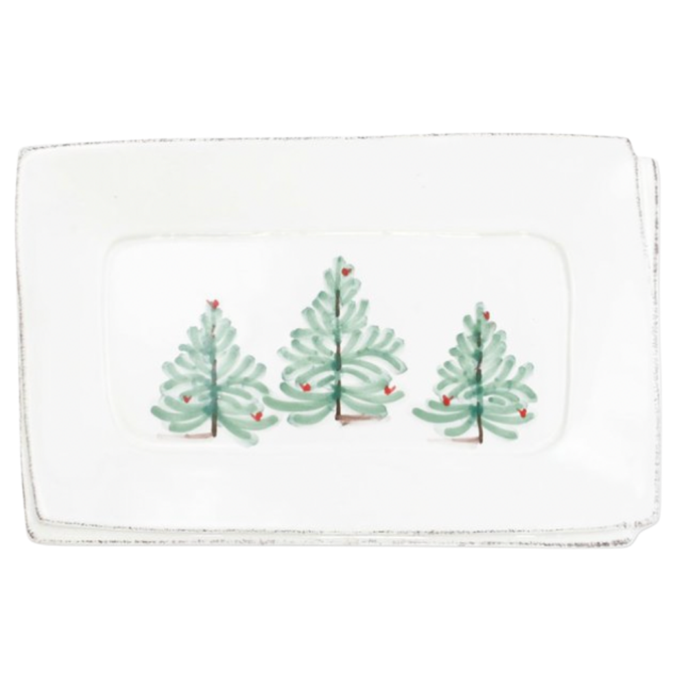 VIETRI Lastra Holiday Small Rectangular Tray Default Title