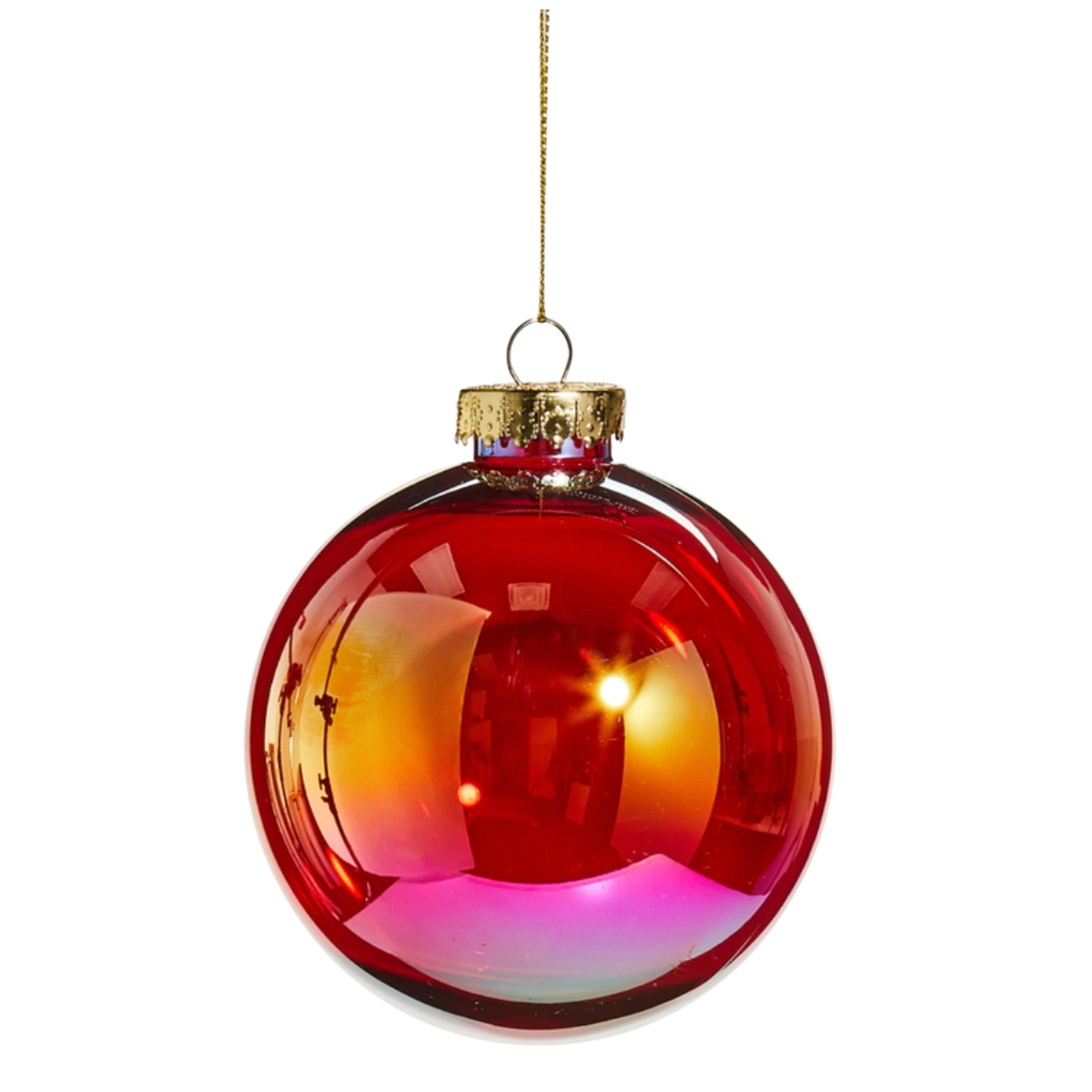 RAZ IMPORTS RAZ 4" RED SEAMLESS IREDESCENT BALL Default Title