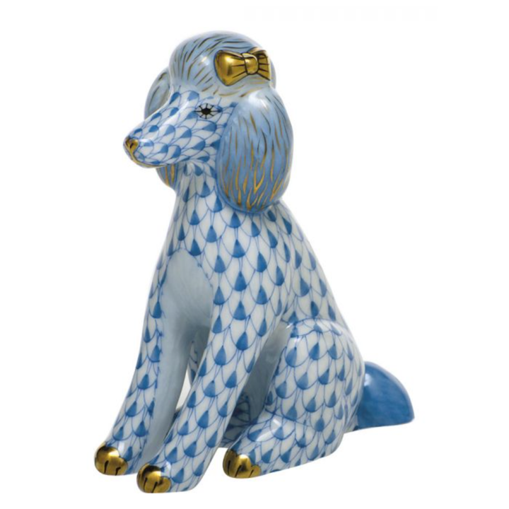 HEREND Poodle BLUE