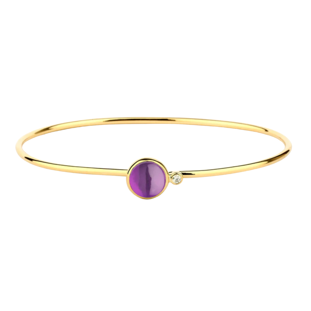 SYNA 18K Yellow Gold Medium Amethyst Stacking Candy Bracelet Default Title