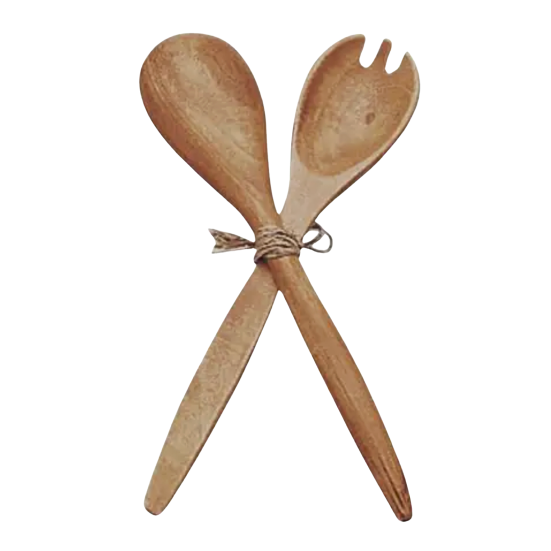 PACIFIC MERCHANTS Acacia Wood Fork And Spoon Serving Set Default Title