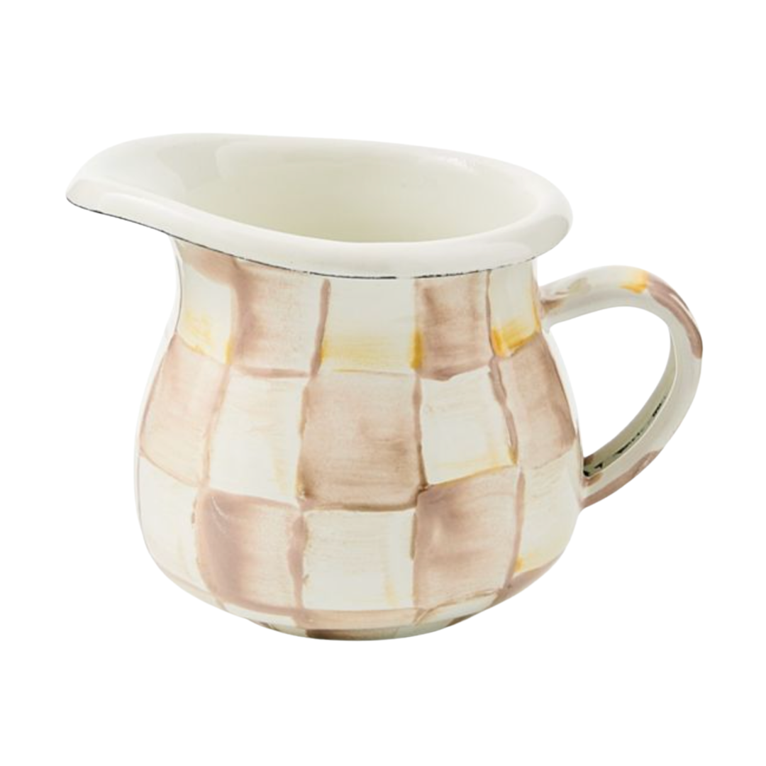 MACKENZIE CHILDS Mocha Check Little Creamer
