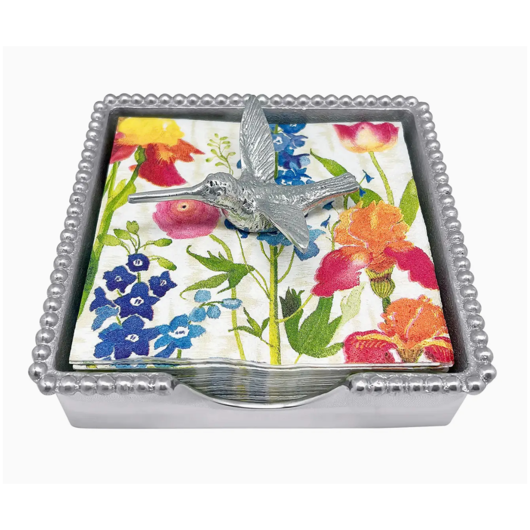 MARIPOSA Hummingbird Beaded Napkin Box