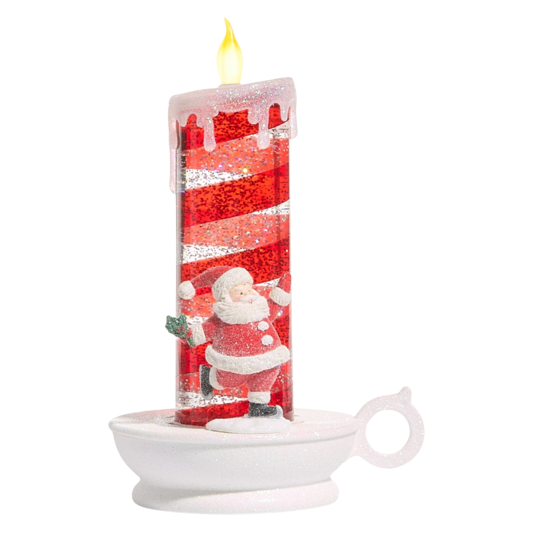 RAZ IMPORTS Magic Of Christmas Skating Santa Water Candle Default Title