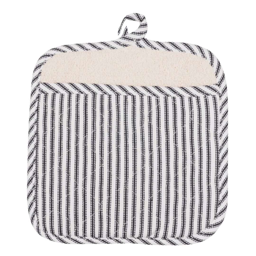 KAF HOME Metro Stipe Black Pot Holder
