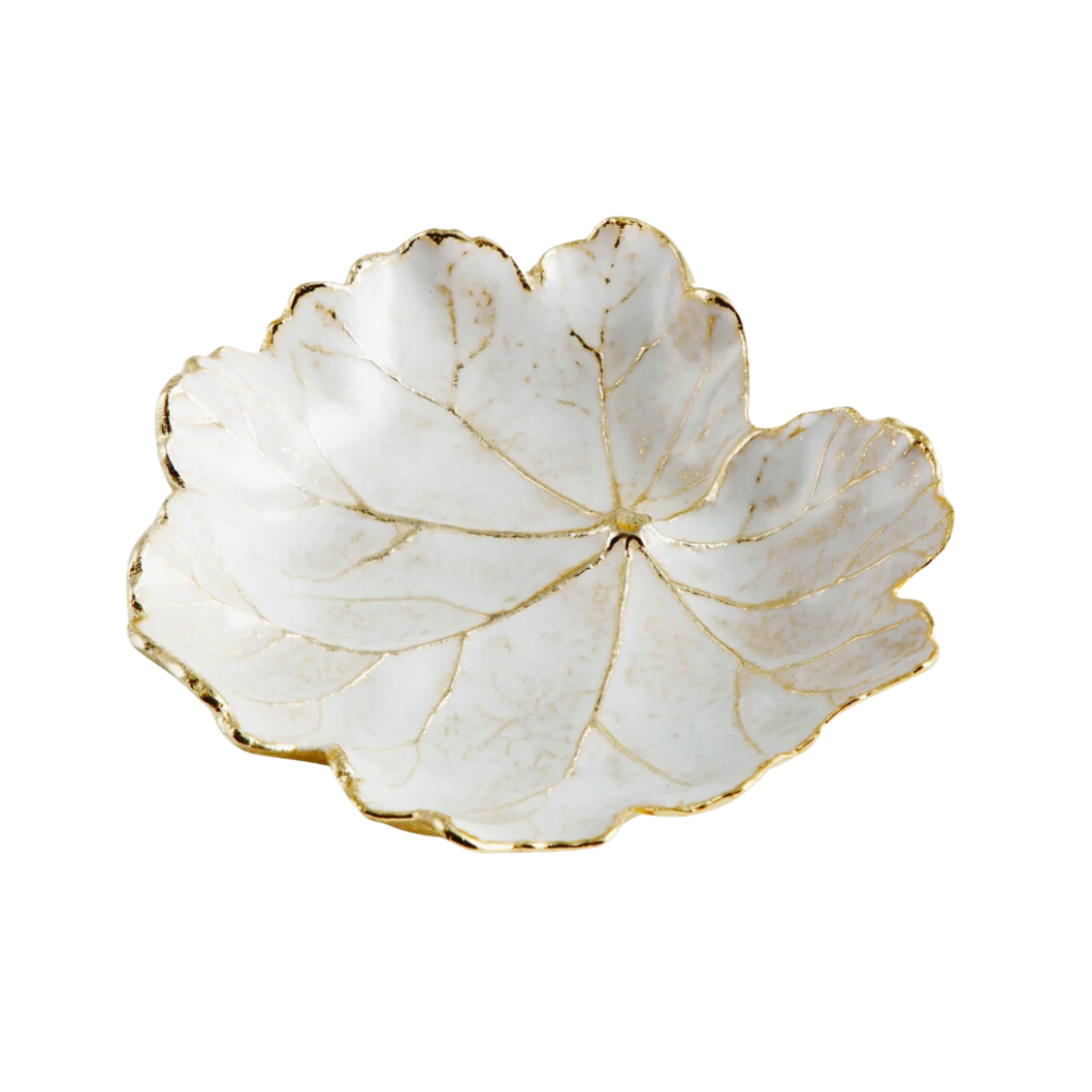 MICHAEL ARAM Winter Leaves Geranium Dish