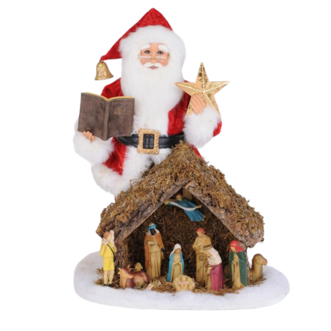 KAREN DIDION Lighted Nativity Santa Default Title