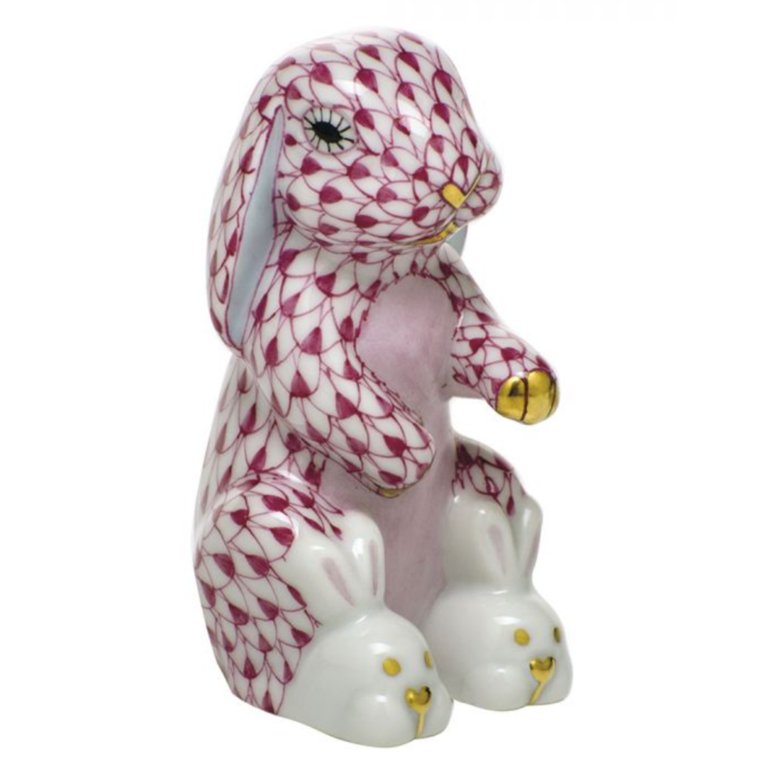 HEREND Bunny-Slippers RASPBERRY
