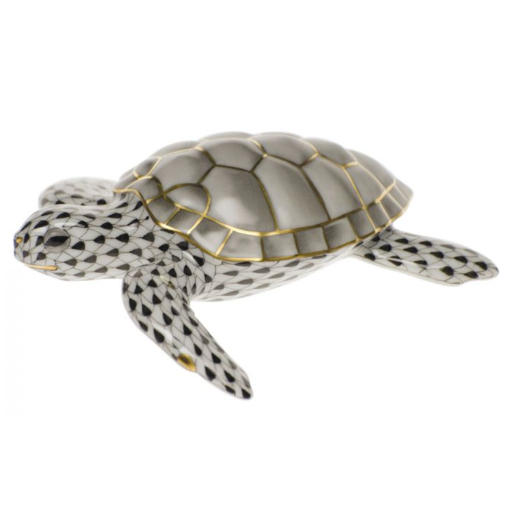 HEREND Loggerhead Turtle BLACK