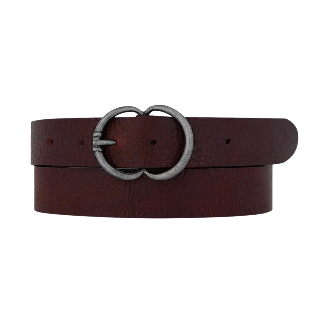AMSTERDAM HERITAGE Vicky Double C Ring Brown Xtra Small to Small Leather Belt for Jeans Default Title