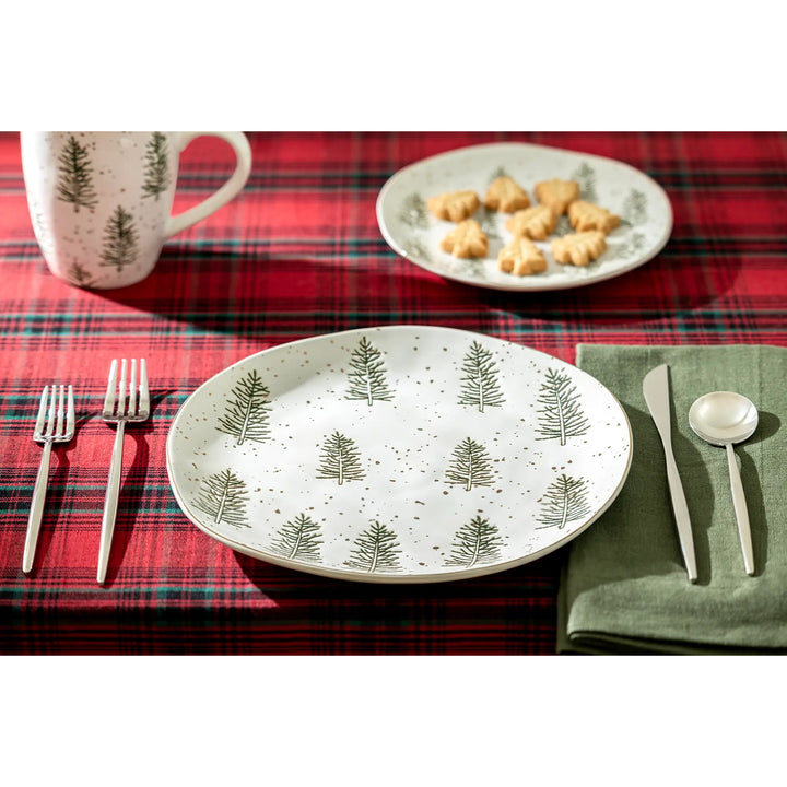 GRACE TEAWARE Snowy Pine Trees Dinner Plate