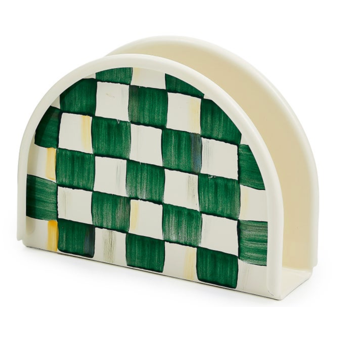 MACKENZIE CHILDS Emerald Check Enamel Napkin Holder Default Title