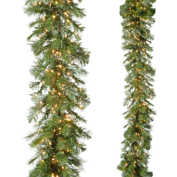 RAZ IMPORTS 9 FOOT LIGHTED GREEN MIXED PINE GARLAND Default Title