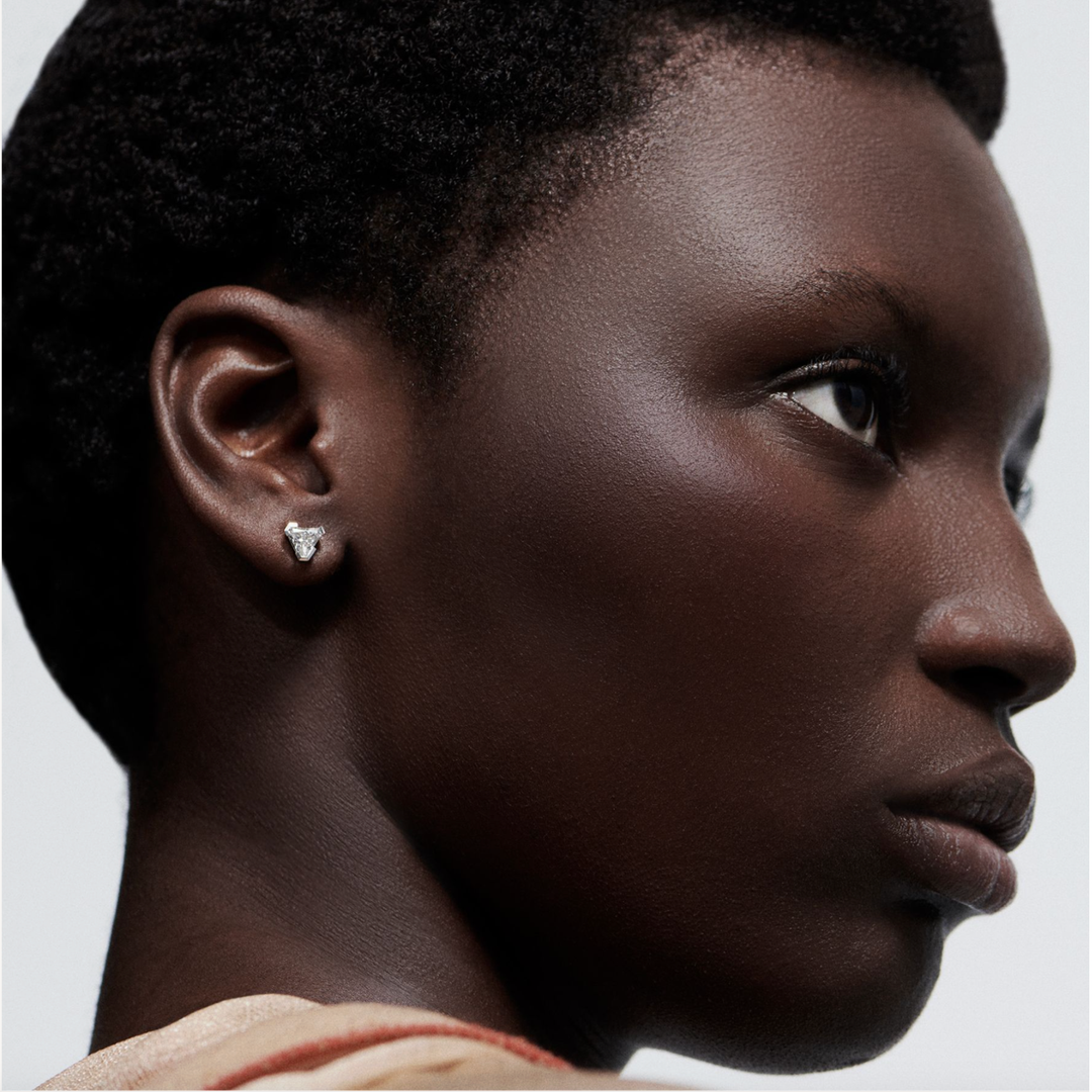 UNSAID Meta 18K Yellow Gold Stud Earrings With Diamonds