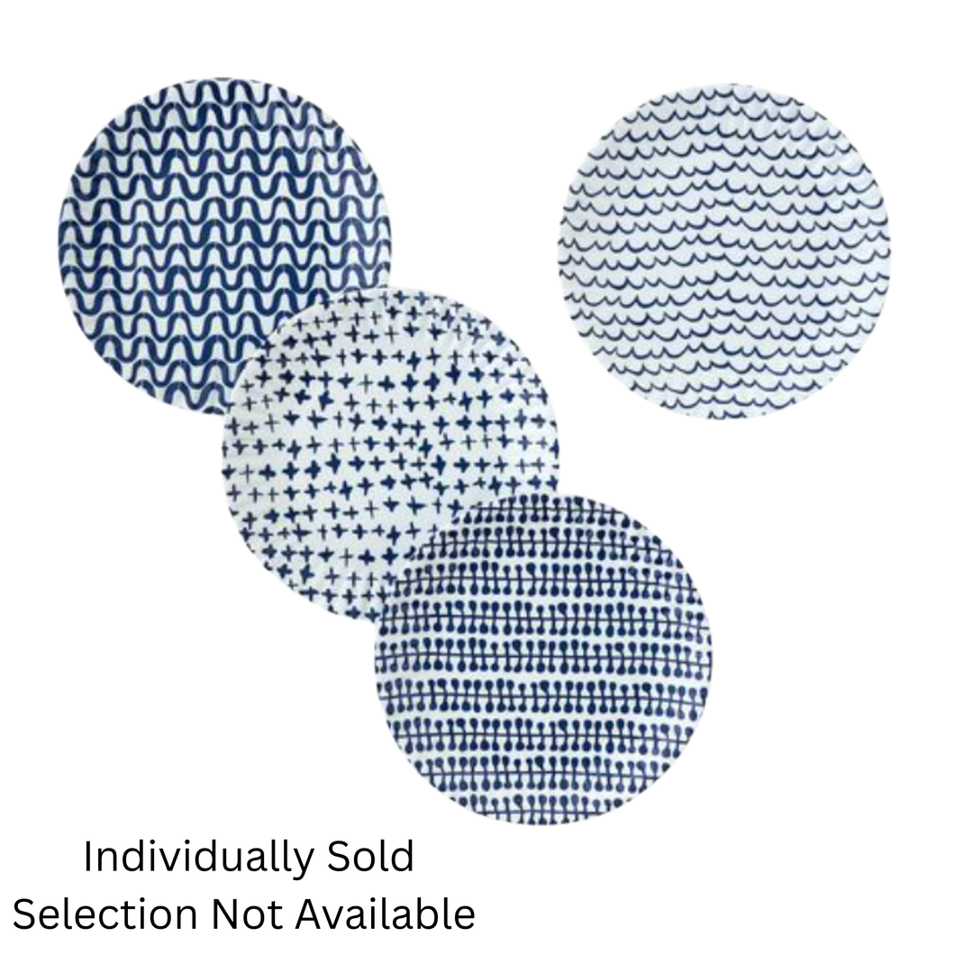 180 DEGREES Individually Sold Geometric Blue Colorway Melamine Plate Default Title