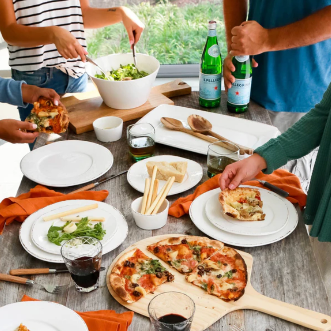 VIETRI Melamine Lastra White Rectangular Platter