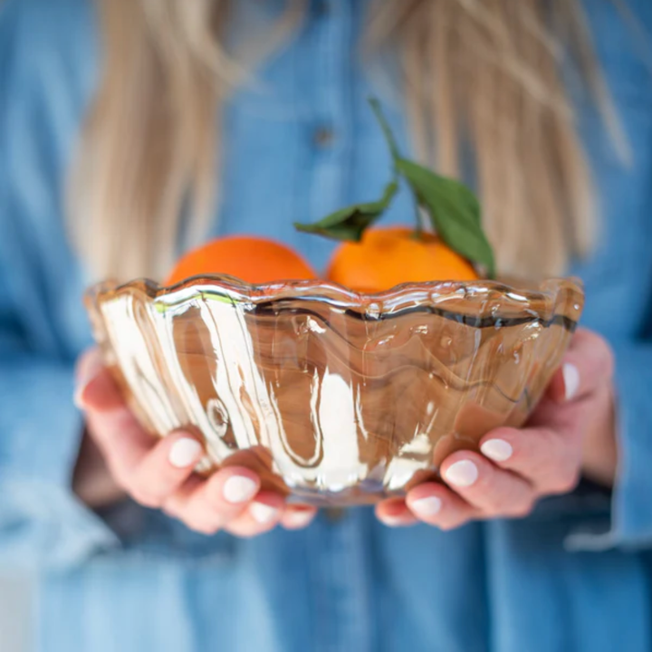 VIETRI Onda Glass Tortoiseshell Small Bowl
