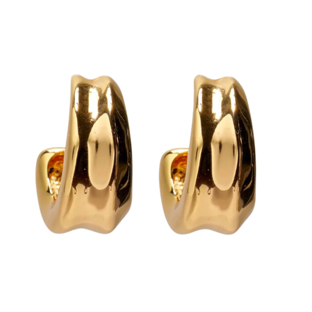 LIZZIE FORTUNATO Gold Plated Hoop Earrings