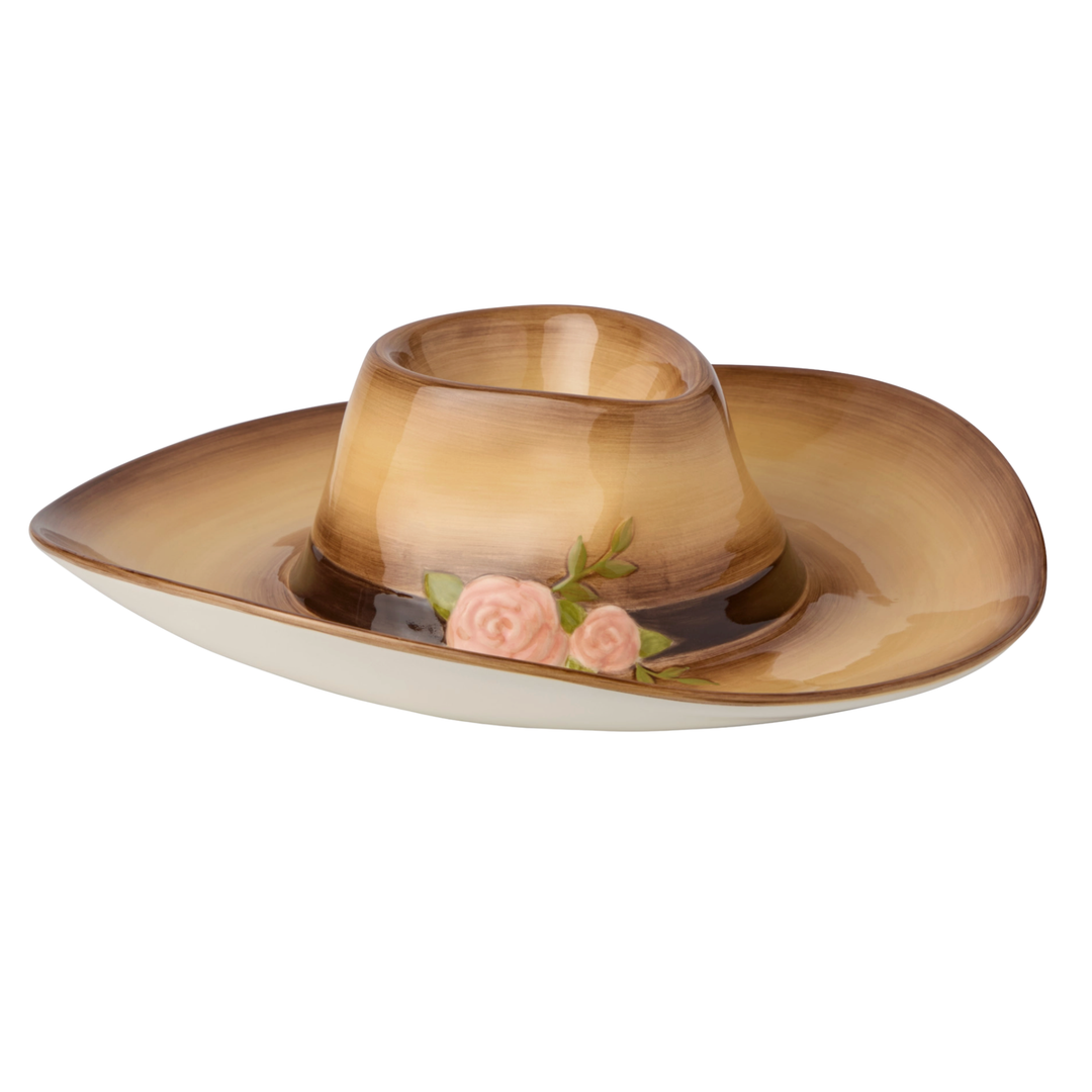 CERTIFIED INTERNATIONAL Rosewood Ranch 3-D Cowgirl Hat Chip And Dip Default Title