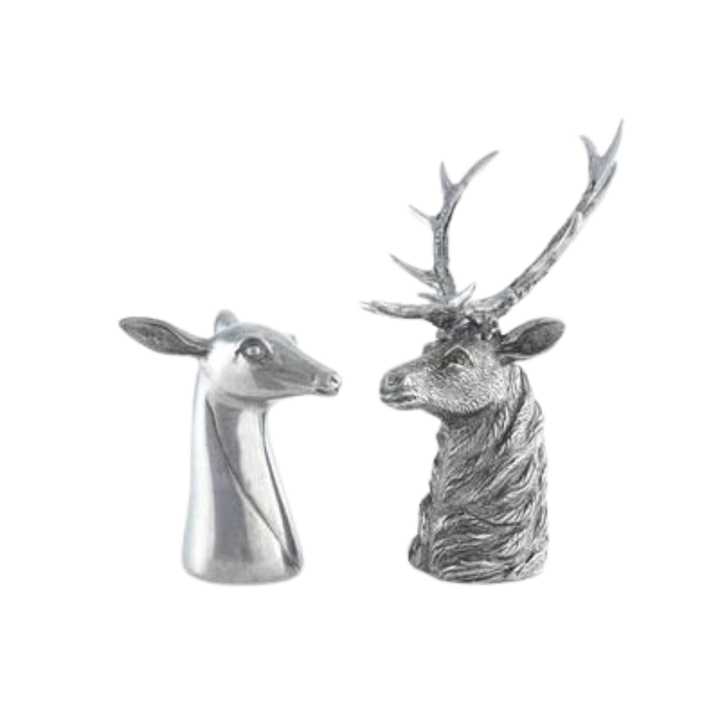 VAGABOND HOUSE Stag And Doe Pewter Salt And Pepper Set