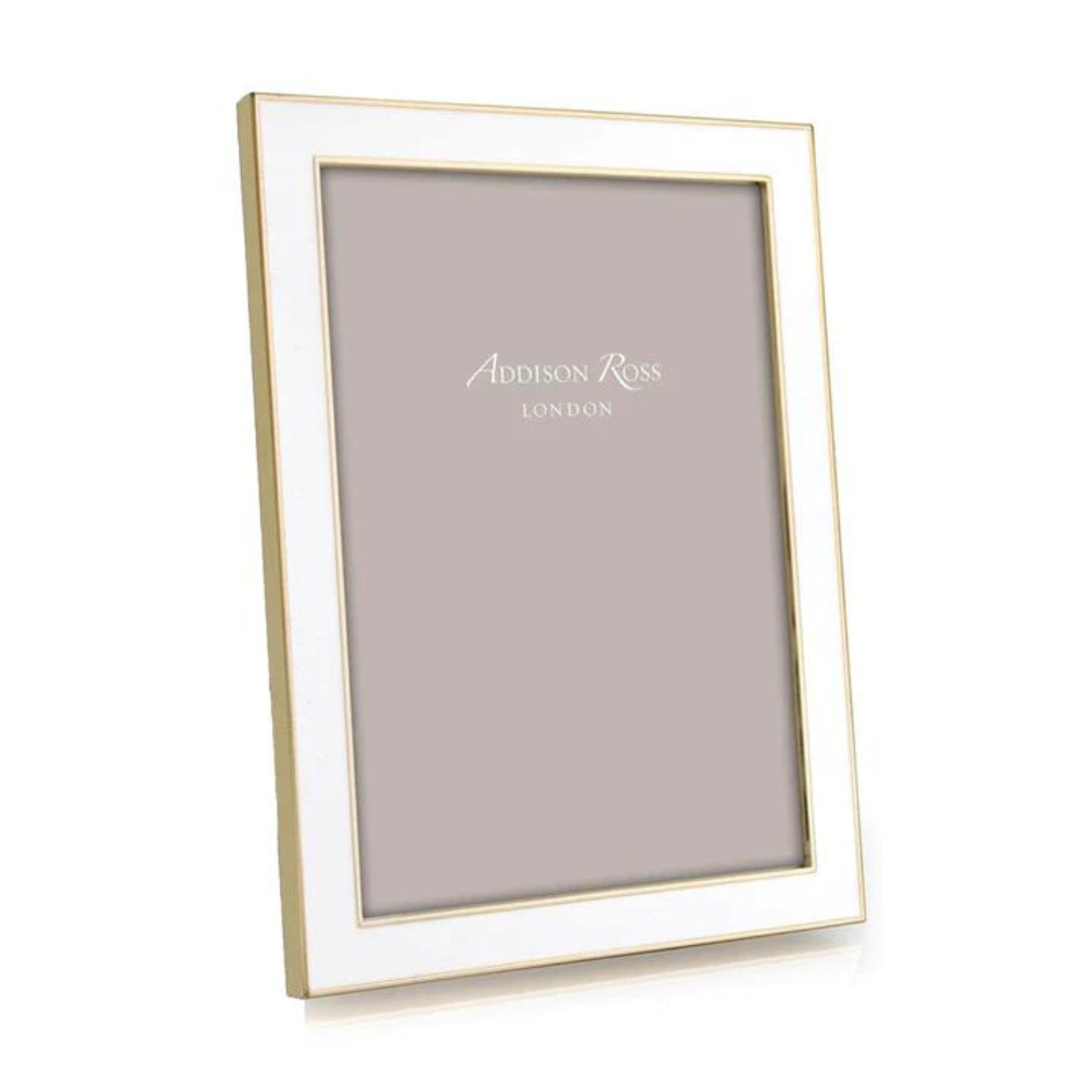 ADDISON ROSS White Enamel And Gold Frame Medium Default Title