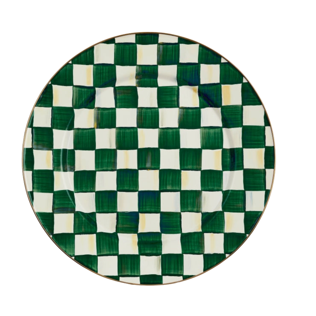 MACKENZIE CHILDS Emerald Check Serving Platter
