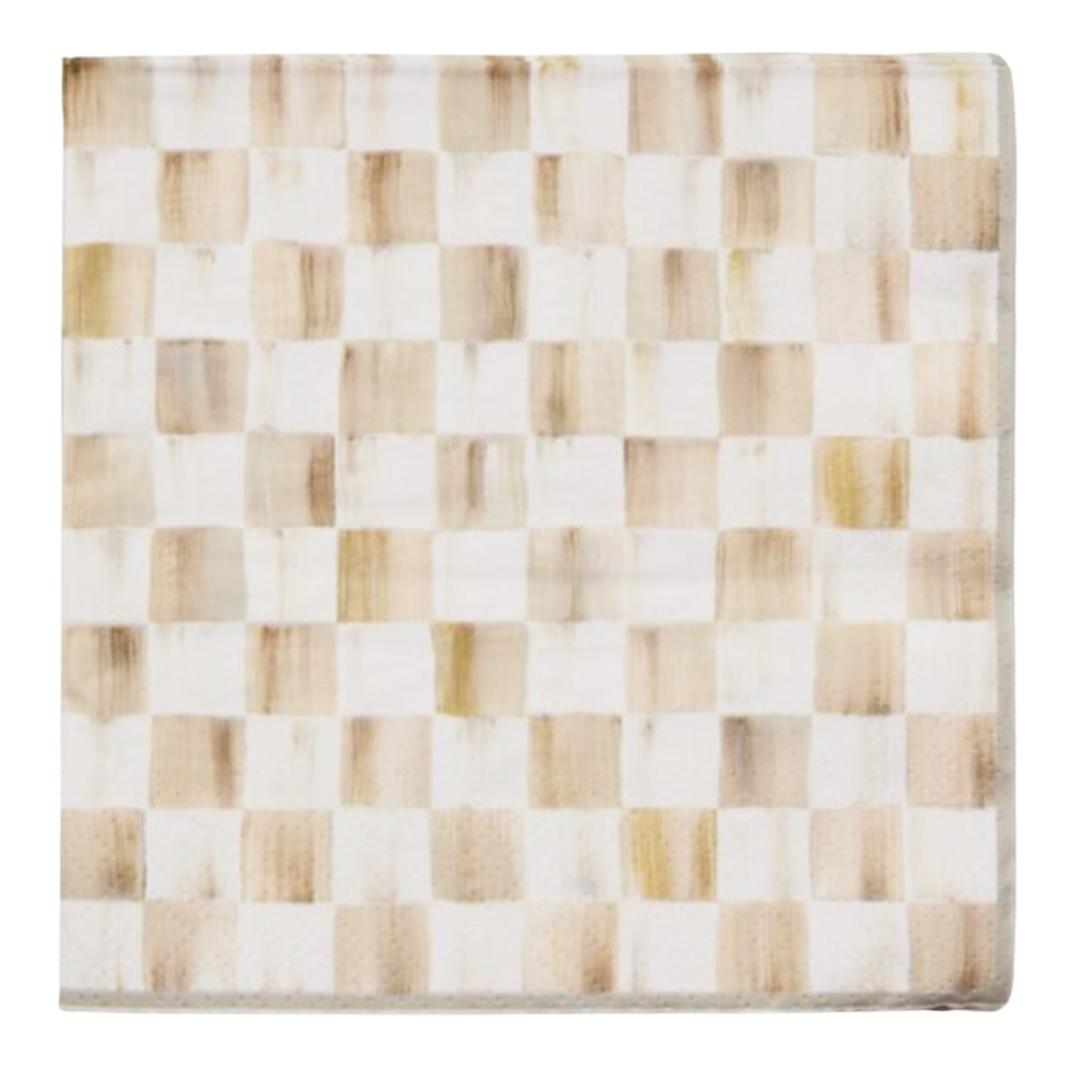 MACKENZIE CHILDS Mocha Check Dinner Paper Napkins Default Title