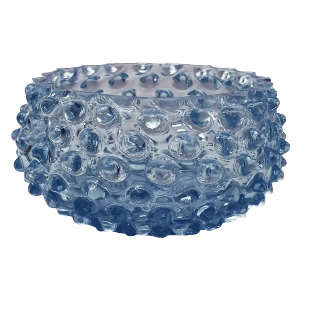 MAURE LUXURY GIFTS Hobnail Midnight Blue Decorative Glass Bowl Default Title