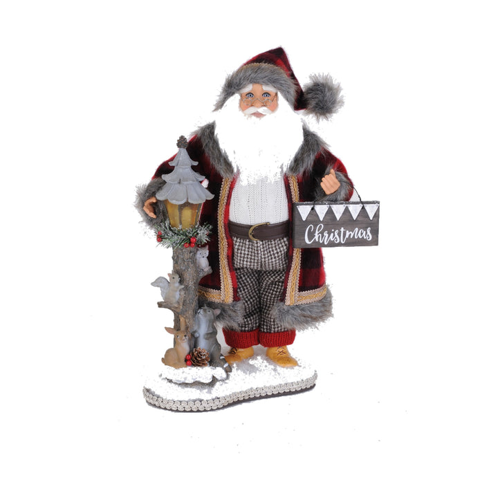KAREN DIDION Lighted Forest Friends Santa Figure Default Title