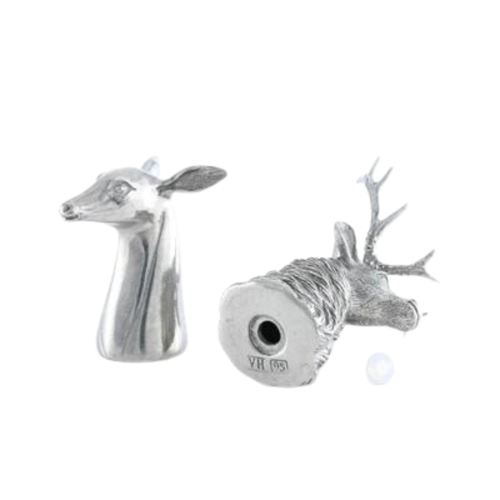 VAGABOND HOUSE Stag And Doe Pewter Salt And Pepper Set