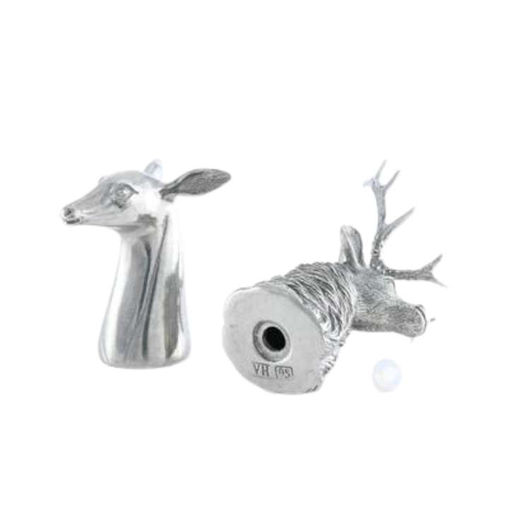 VAGABOND HOUSE Stag And Doe Pewter Salt And Pepper Set