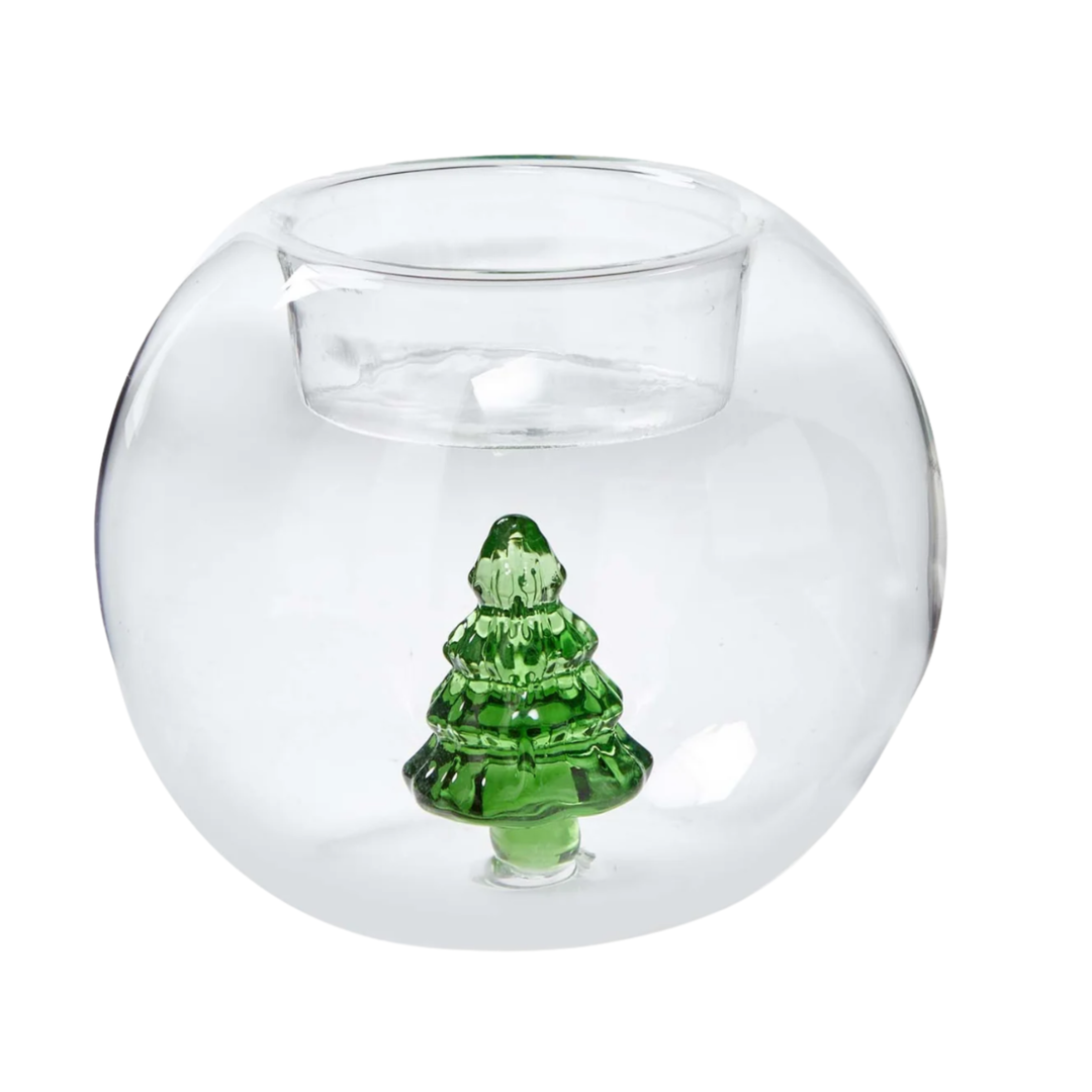 TAG Globe Design Tealight Holder With Christmas Tree Default Title