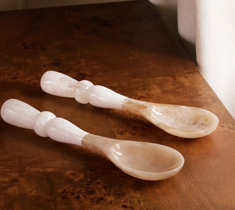 BEATRIZ BALL Alabaster White Swirl Salad Servers Default Title