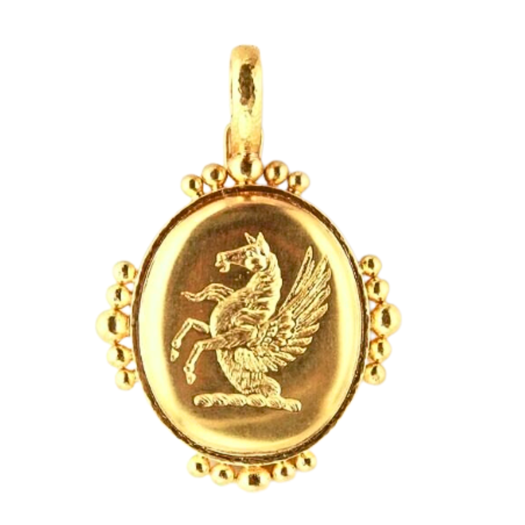 Rampant Pegasus 19K Yellow Gold Pendant