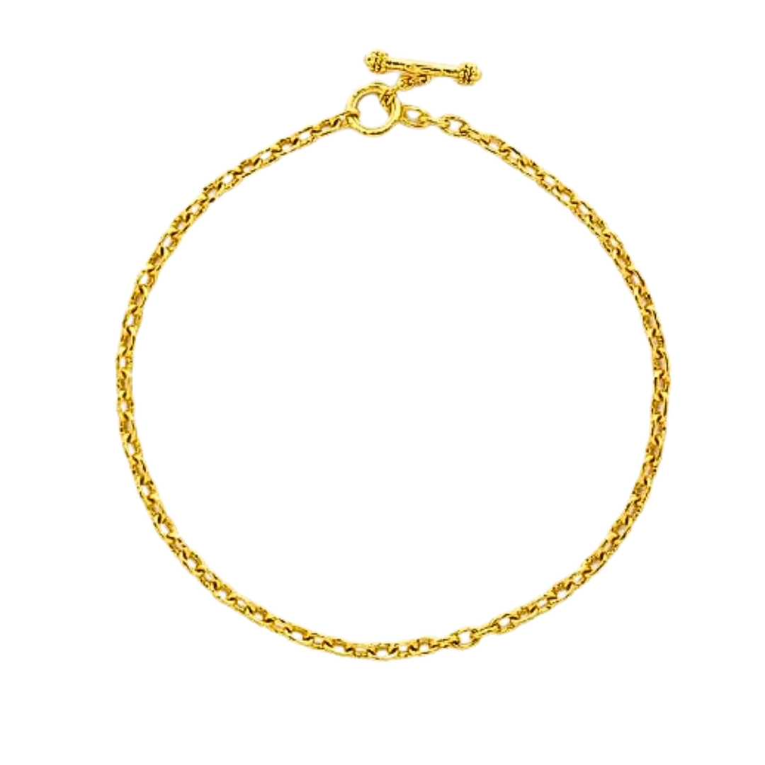 Ovieto 19K Yellow Gold Chain Link Necklace