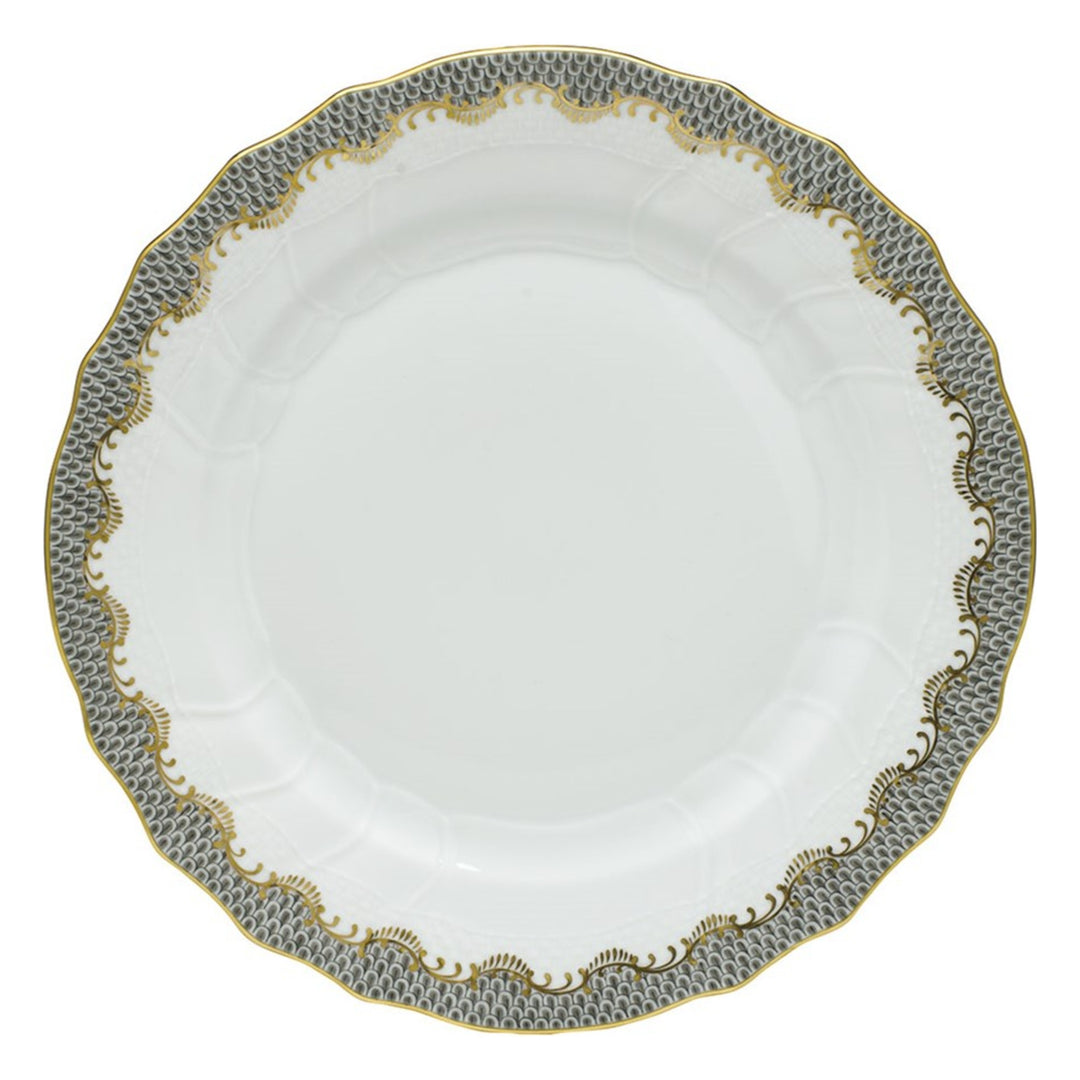 HEREND Fish Scale Gray Dessert Plate