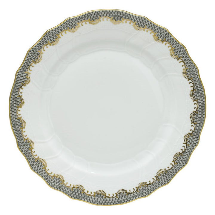 HEREND Fish Scale Gray Dessert Plate