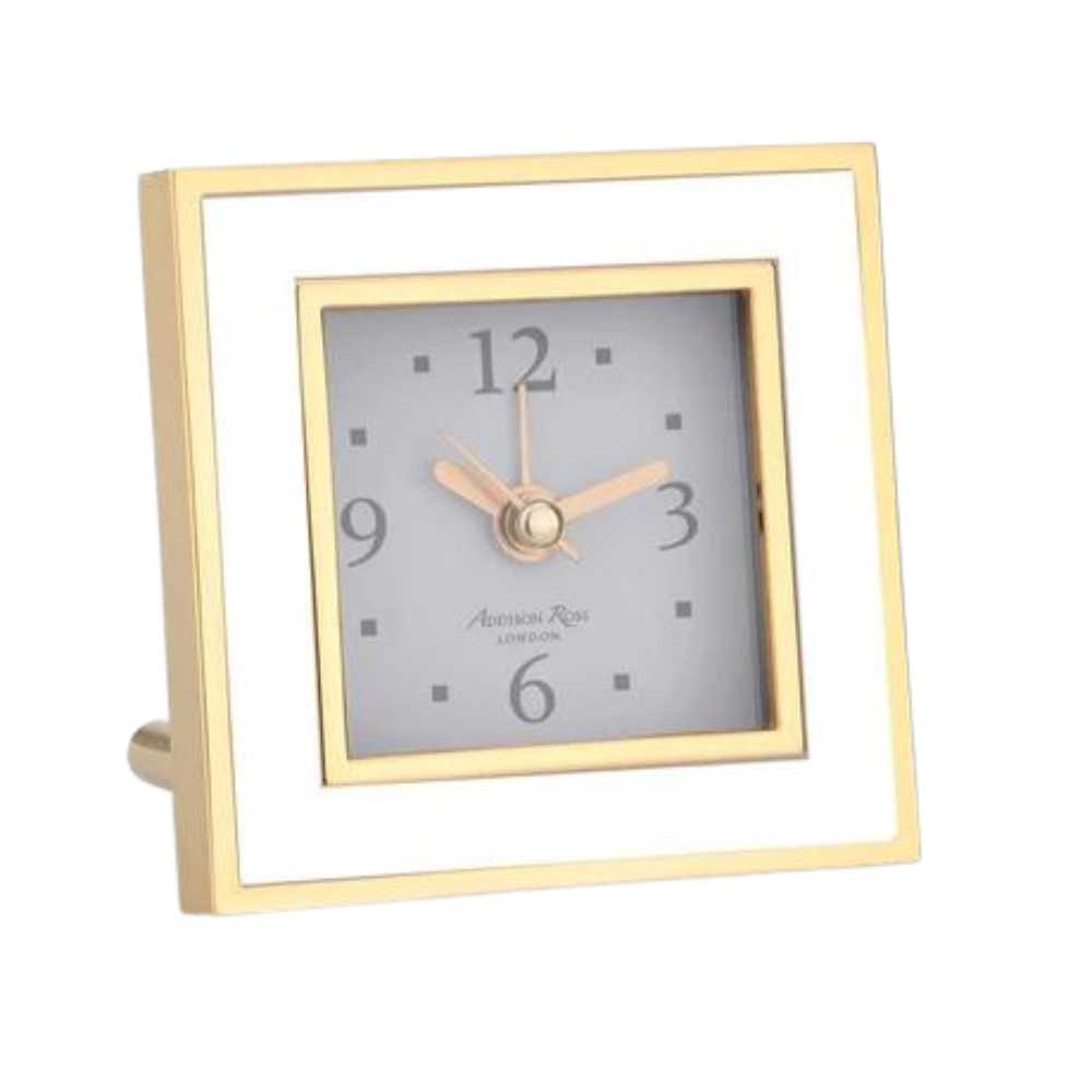 ADDISON ROSS White And Gold Square Clock Default Title