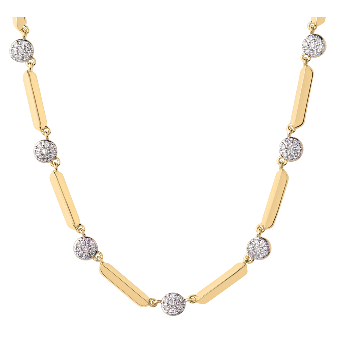 Phillips House Seven Station Micro Infinity Necklace With Yellow Gold Bars Default Title