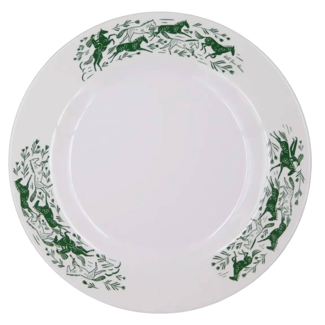 LOVEGRASS DESIGNS Hold Your Horses Melamine Large Dinner Plate #1