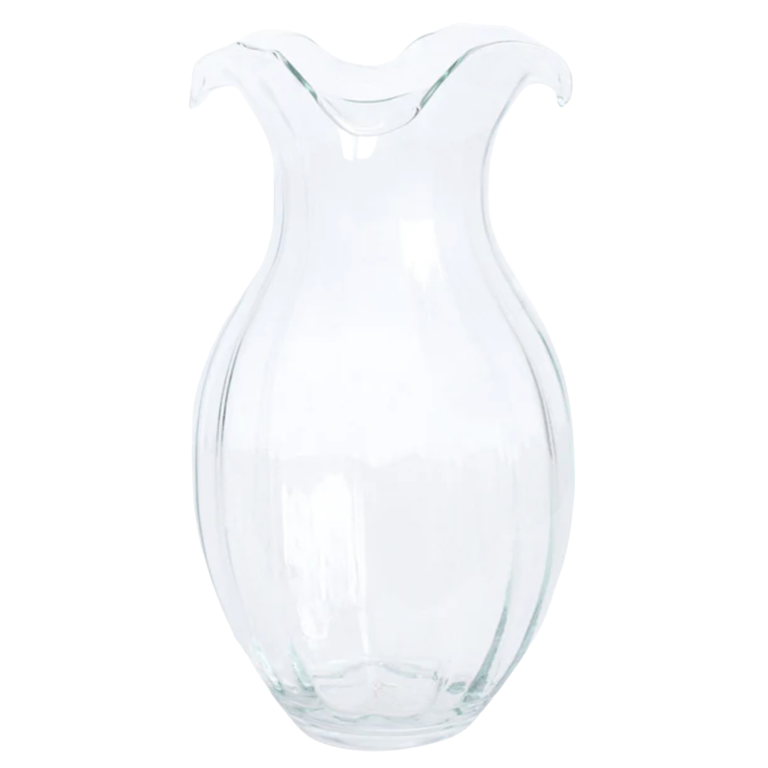 VIETRI Hibiscus Glass Vertical Fluted Large Vase Default Title