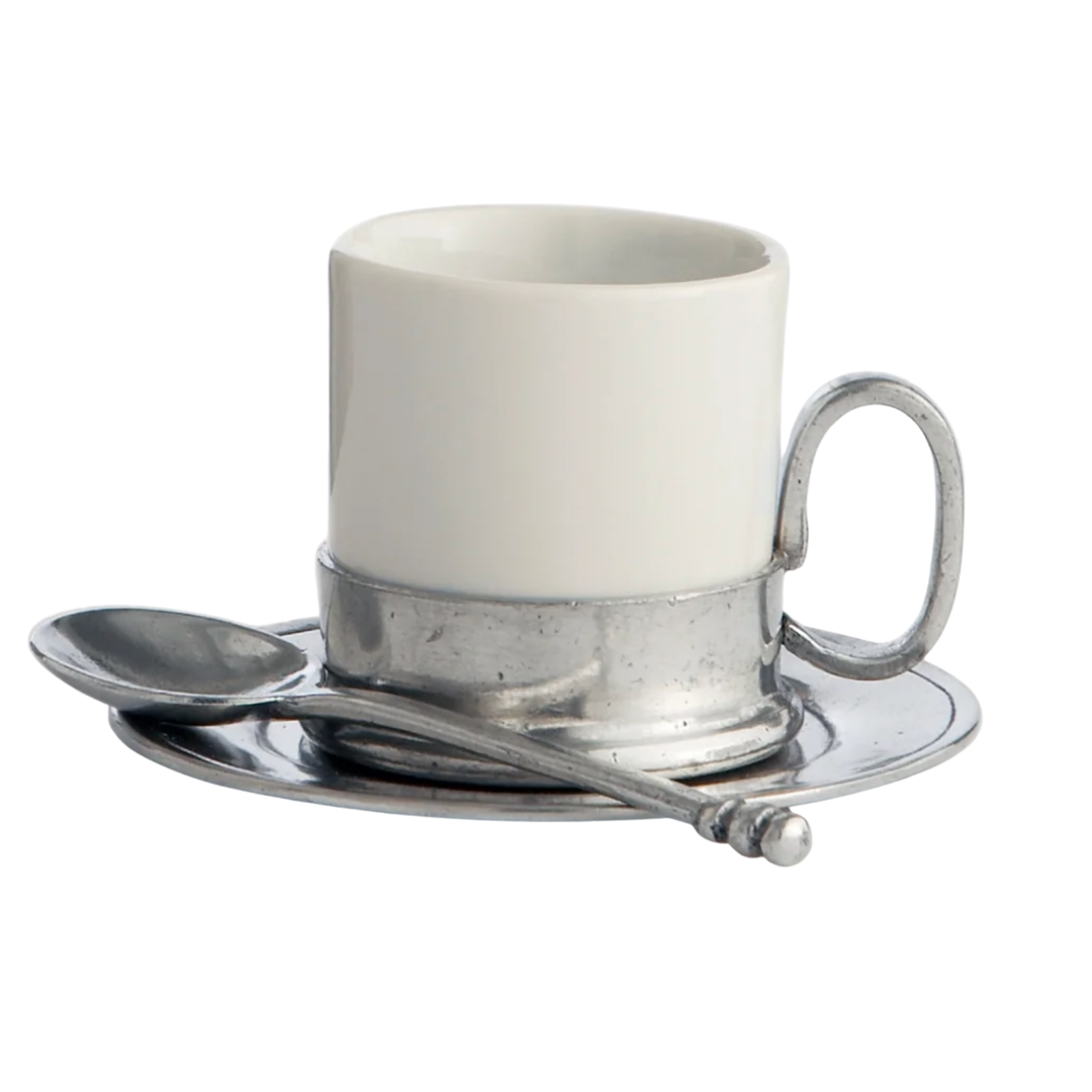 ARTE ITALICA Tuscan Trio Espresso Cup Saucer and Spoon
